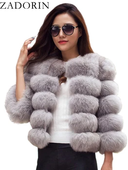 ZADORIN S-6XL Mink Coat Winter Black White Faux Fur Coat Woman Elegant Fluffy Faux Fur Jacket Top Short Fur Coats Woman Clothing 1