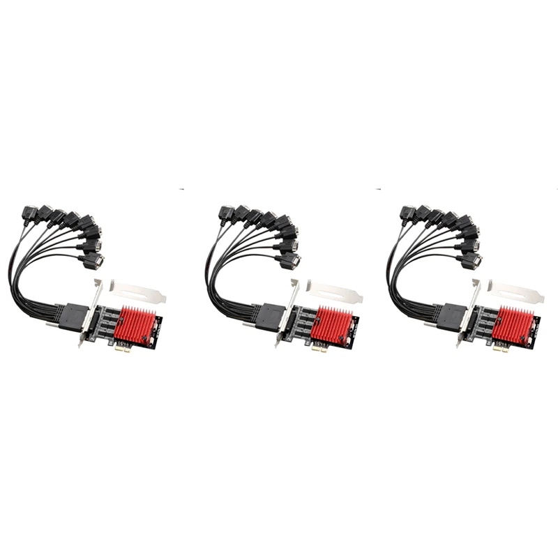 

3-х PCIE-8-портовая Плата расширения RS232 PCI-E 8-портовая серийная карта DB9 8-чипсет PCI-Express карта управления