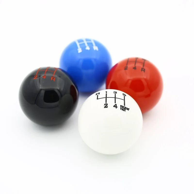 Gear Shifter Universal 5 Speed Round Gear Shift Knob white red blue black ball Fast