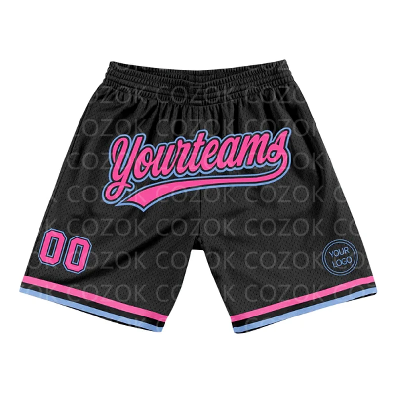 Custom Black Yellow Authentic Basketball Shorts 3D Printed Men Shorts Name Mumber Quick Drying Beach Shorts