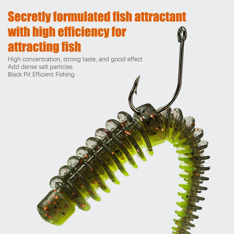 10 Pcs floating light dancing bug with salt and fishy taste 7.5cm road sub soft bait black pit biomimetic soft bait TPE