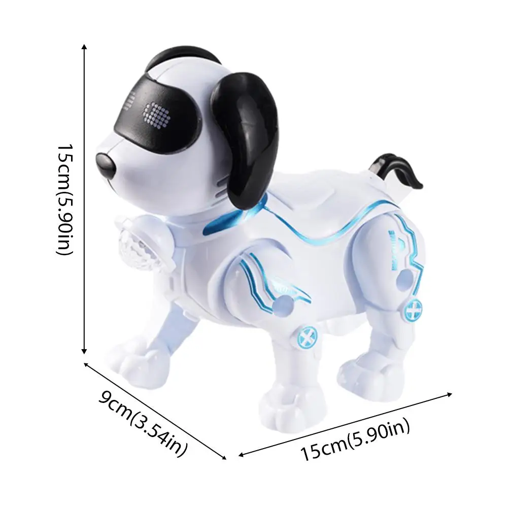 Musik- und Licht-Roboterhund mit Leine, Geh-, Sing- und Tanzfunktion, interaktiver Touch, Kindergeburtstagsgeschenk für Jungen und Mädchen, Neu 2026 – Detail 1