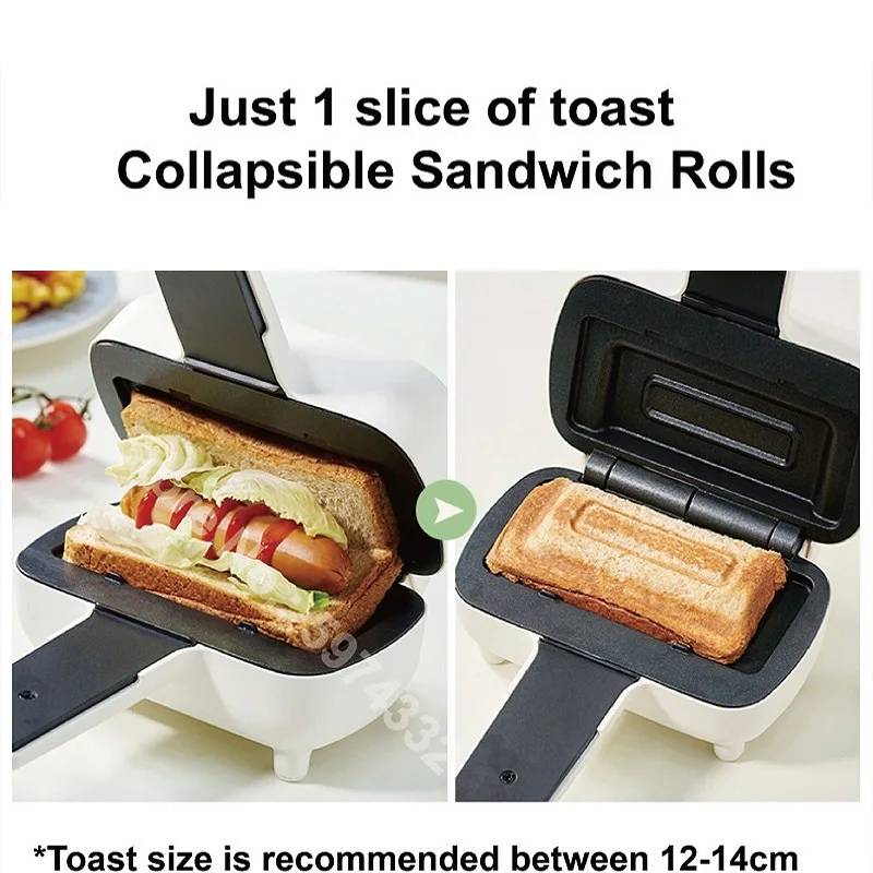 500W Sandwich Maker Mini Panini Quick Breakfast Maker Non Stick Double Sided Heating Toaster Hot Dog Maker Kitchen Tools 220V 5