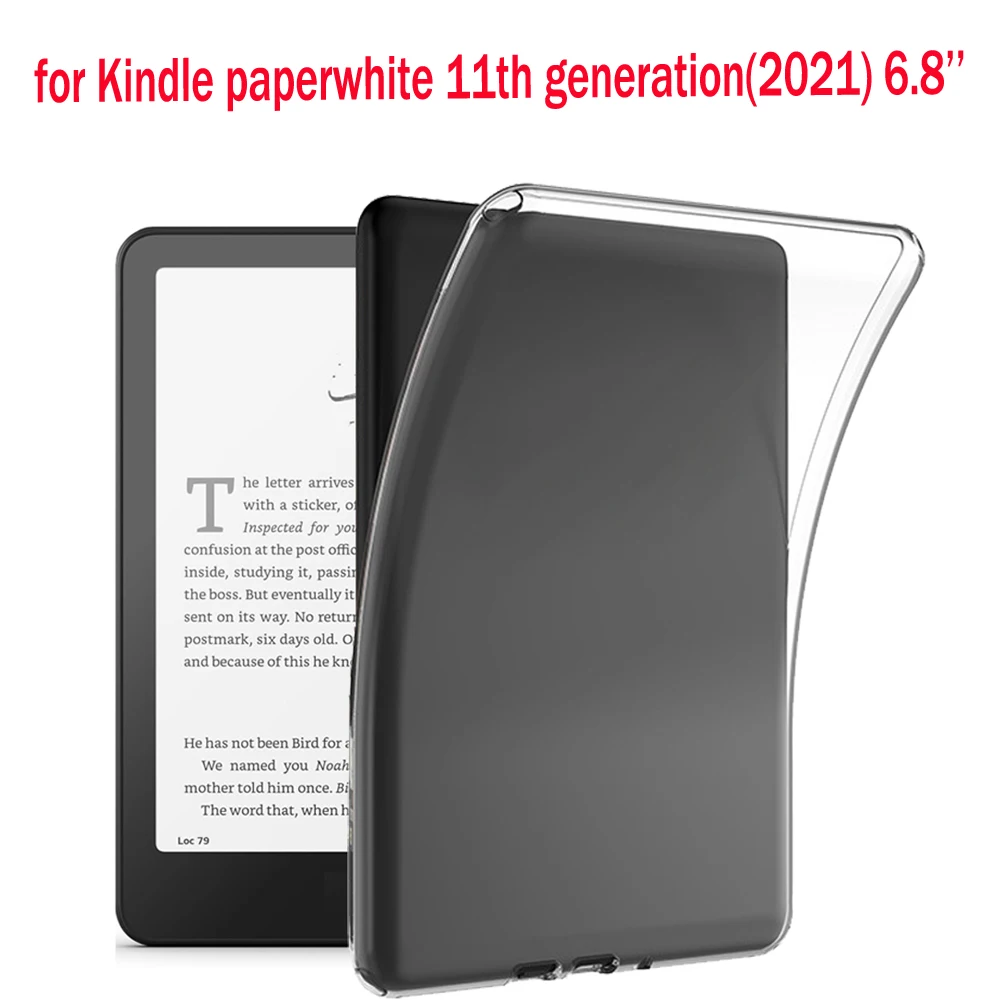 Kindle Paperwhite 2024 7'' 12th 2021 için şeffaf TPU kılıf 6.8'' ereader için 6.8 inç 11. Nesil yumuşak arka kapak