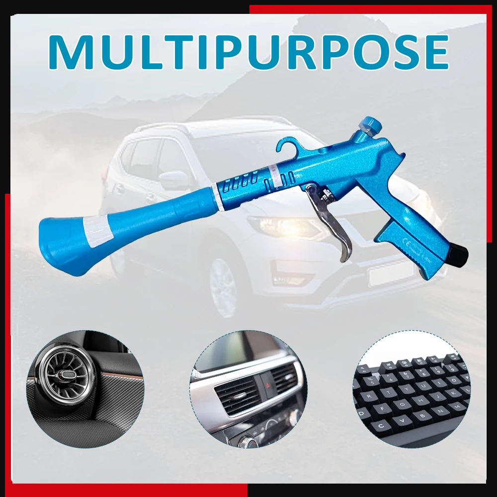 Car Cleaning Gun High Pressure Car Detailing Interior Air Blow Gun Adjustable Airflow 1/4 inch NPT Air Connector for Carpet Vent
