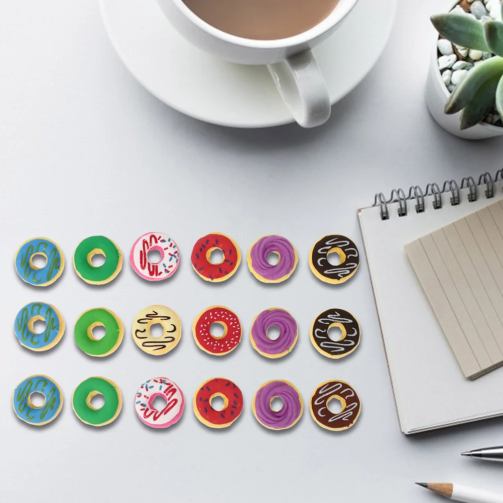 고무 밴드 눈동자 지우개, 도넛 플라스틱 미니 매력, 다채로운 대량 학생, 어린이 장난감, 24 개