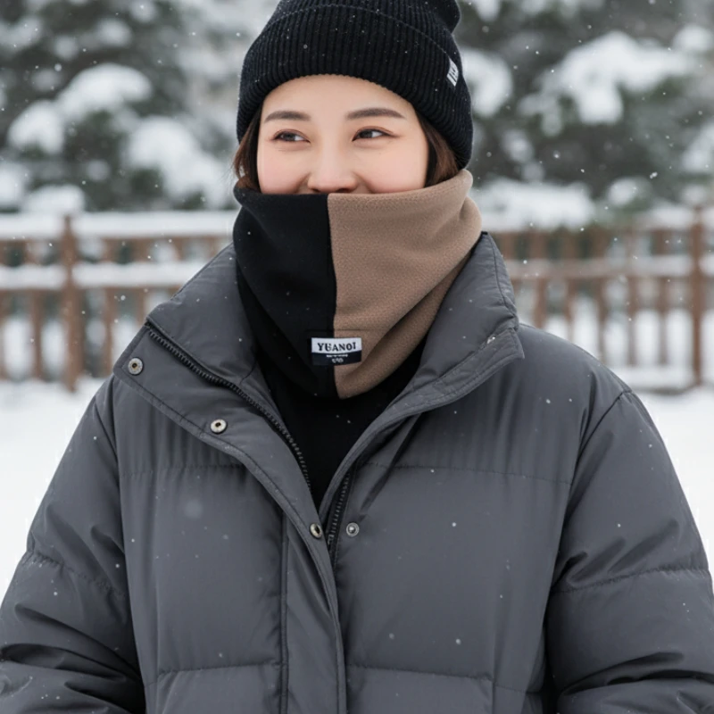 Women Fleece Scarf Face Mask Windproof Thermal Neck Cover