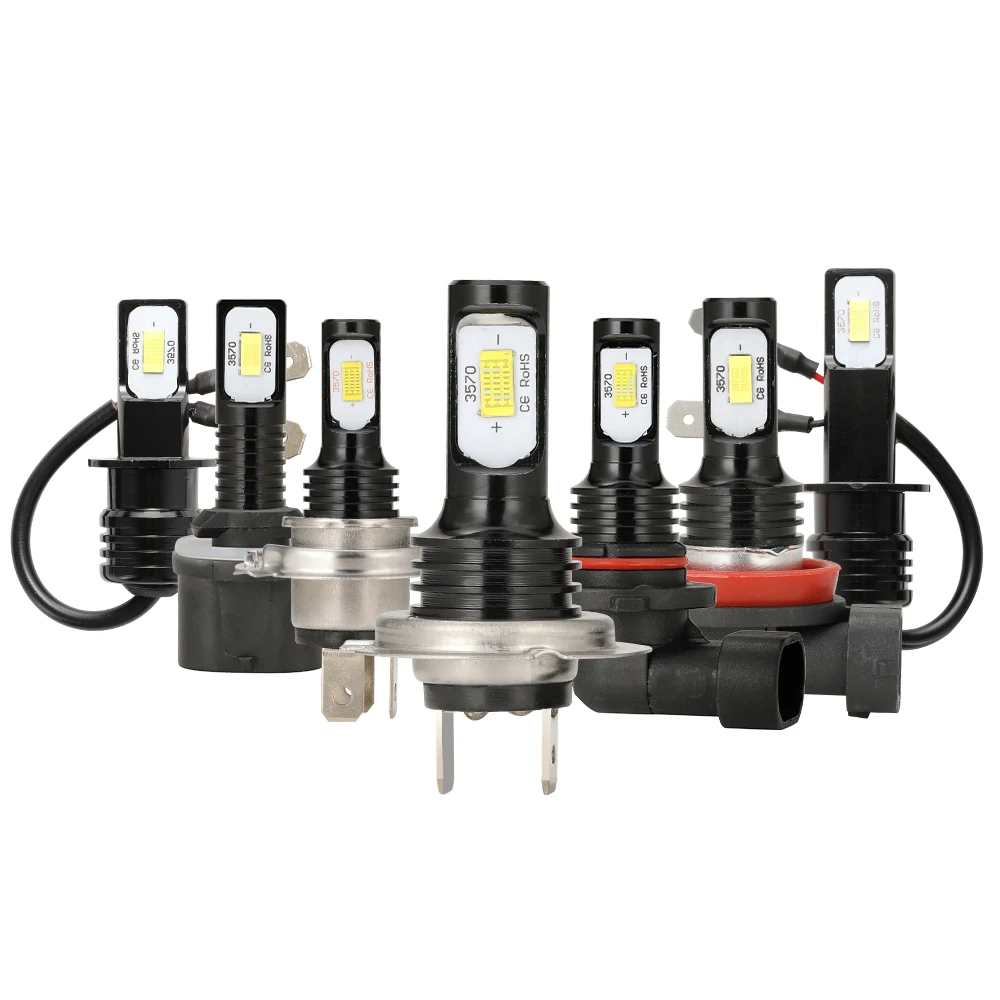 2Pcs CSP H4 H7 LED Bulbs Headlight H11 H8 H9 Car Fog Light 9005 HB3 9006 HB4 H1 H3 H16JP Lamp Day DRL Light Auto 6000K 12V 24V