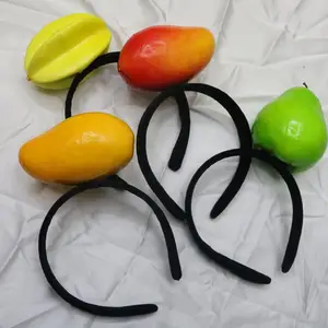 For Girls Cute Non Slip Funny Orange Banana Simulation Fruits Hair Hoop Star Fruit Headband Korean Head Wrap Women Hairbands