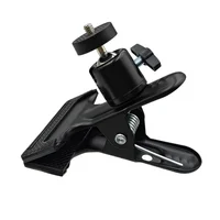 Metal Clamp Clip Alloy Flash Tripod Hoder Desktop Streaming 360 Swivel Ball-Head 1/4" Screw for Phone Gopro Dji Action Camera
