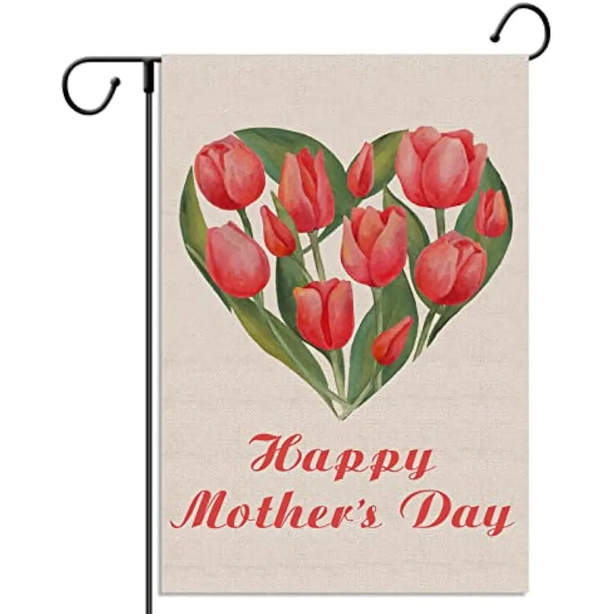 

Happy Mother's Day Garden Flag Tulip Heart I Love Mom Floral Holiday Vertical Home Farmhouse Outside Decor