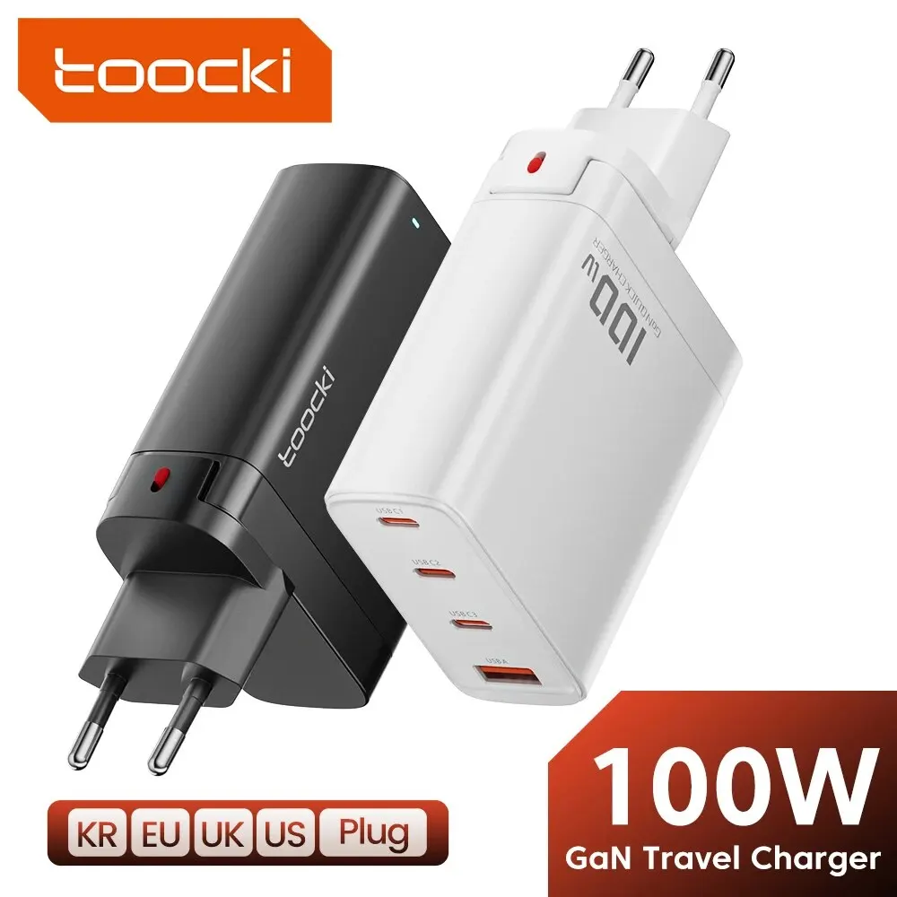 Phone charger usb c charger charger adapter mobile phone charger phone charger adapter usb phone adapter usb charger Toocki USB C 100W GaN Charger PD Quick Charger 65W Fast Charging For iPhone 15 14 13 12 11 Pro Max QC3.0 Type C Adapter
