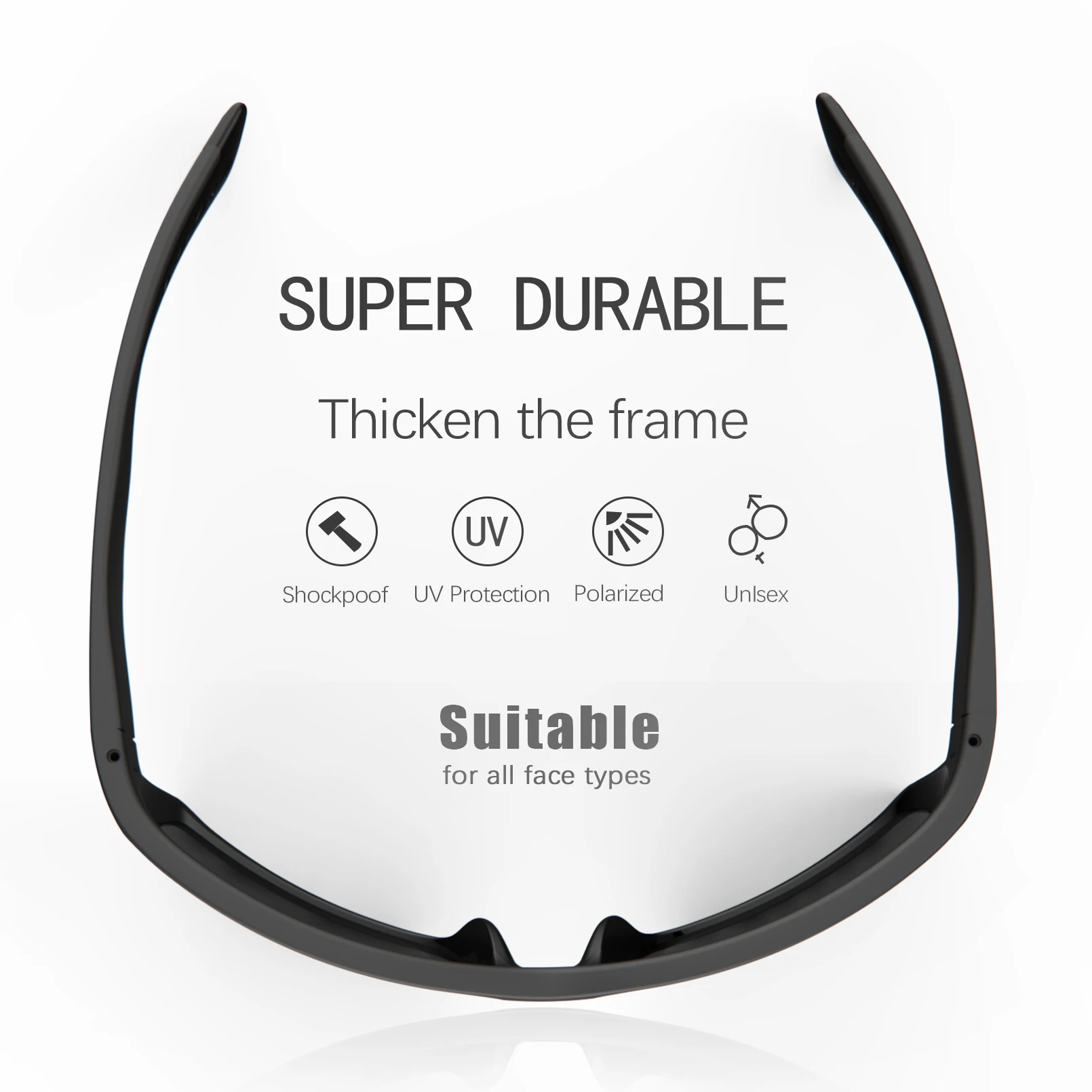 MAXJULI Lunettes de Soleil Polarisées Rectangulaires Extérieures pour Hommes Femmes, Lunettes de Soleil de Sport, Conduite, Pêche, Lunettes de Cyclisme 8122_voghion.com