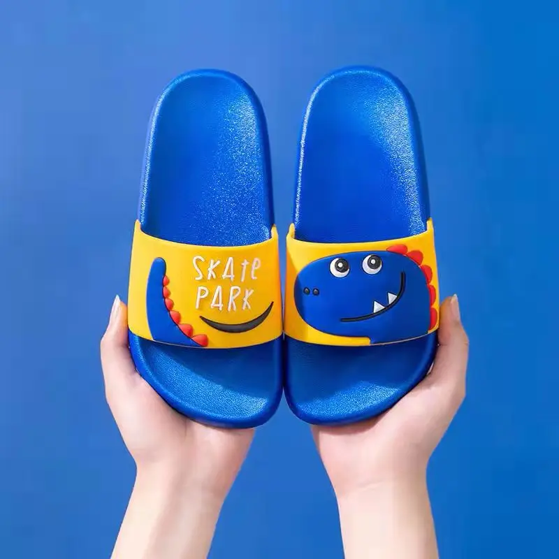 Summer Cute Cartoon Dinosaur Children Slippers  No-Slip Children's Flats Home Indoor Slippers Girls Slippers  Toddler Shoes Girl winter kids cute slippers for boys grils dinosaur flip flops soft non slip children home baby warm cotton indoor shoes