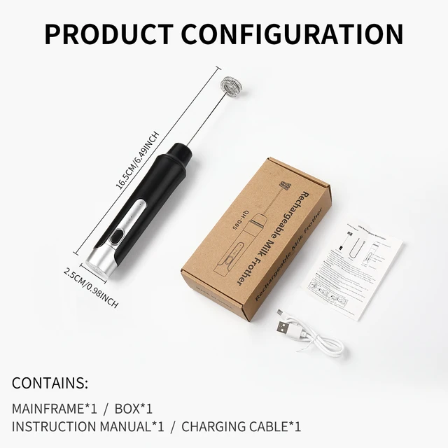 Montalatte Foamer portatile caffettiera frullino per le uova agitatore per Cappuccino Mini frullatore portatile strumento per frusta da cucina 6