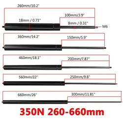 260-660mm 350N 8mm Car Gas Strut Bars Gas Spring Hood Support Rod Shock Lift for RV Bed Window Bus Caravans