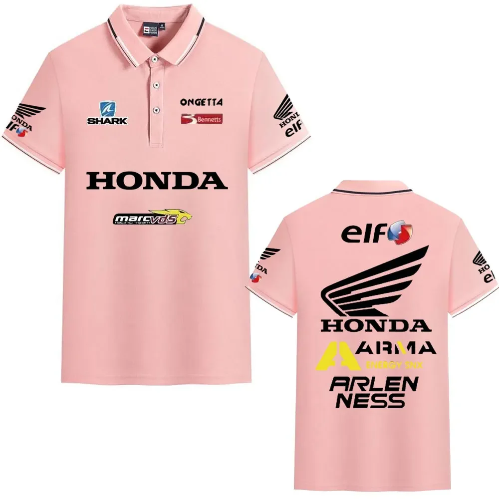 2025 신형 혼다 브랜드 로고 남녀 레이싱 수트, 패셔너블하고 스포티한 트렌드 아웃도어 스트릿웨어 셔츠, POL  S-Freehip.co.kr
