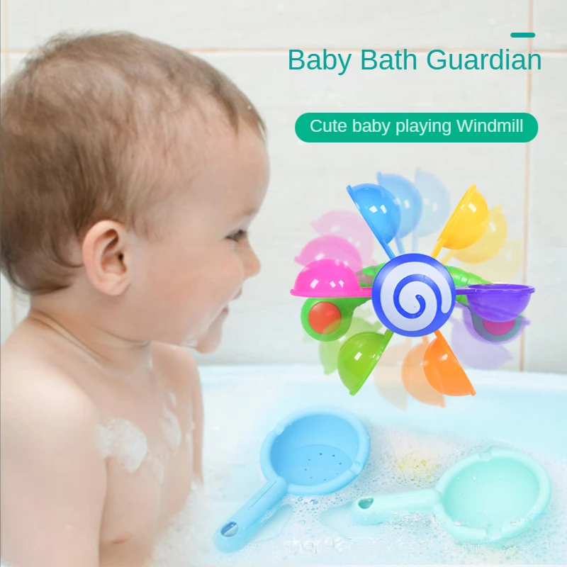 

Baby Bath Toys Colorful Waterwheel Bathing Sucker Bathtub Water Spray Play Set Shower Sprinkler Toy For Kids Toddler Children