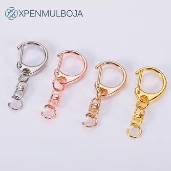 체인 D 스냅 후크와 10Pcs 키 링 분할 키 체인 커넥터 금속 키 링, DIY 공예 보석 만들기를위한 오픈 점프 링 포함