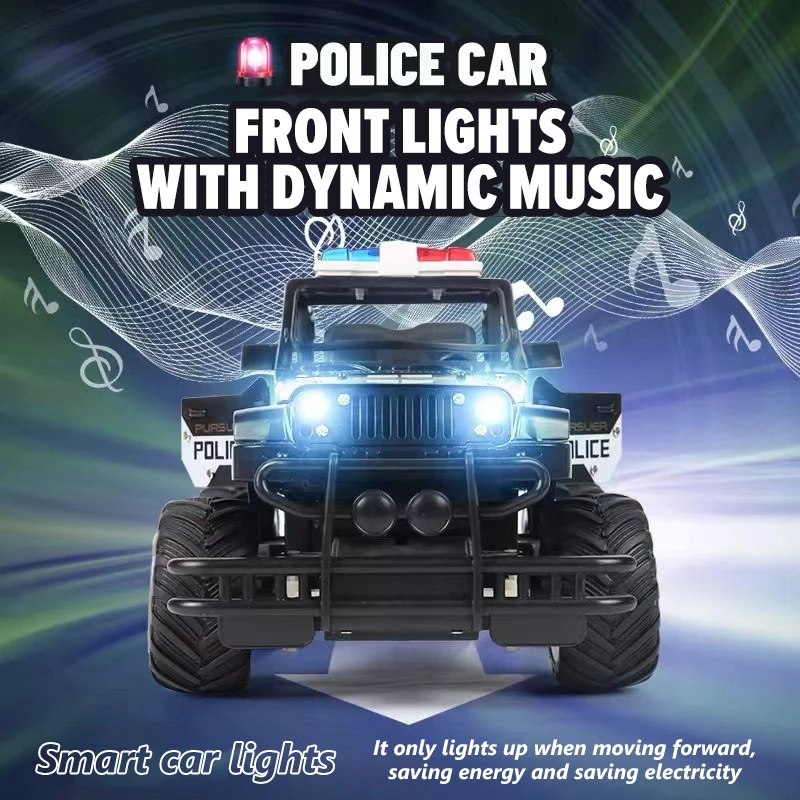 1/20 Big 2.4G Super Fast Police RC Car Remote Control Cars Toy with Lights Off Road Buggy Drift Vehicle toys for boys kid Child 6