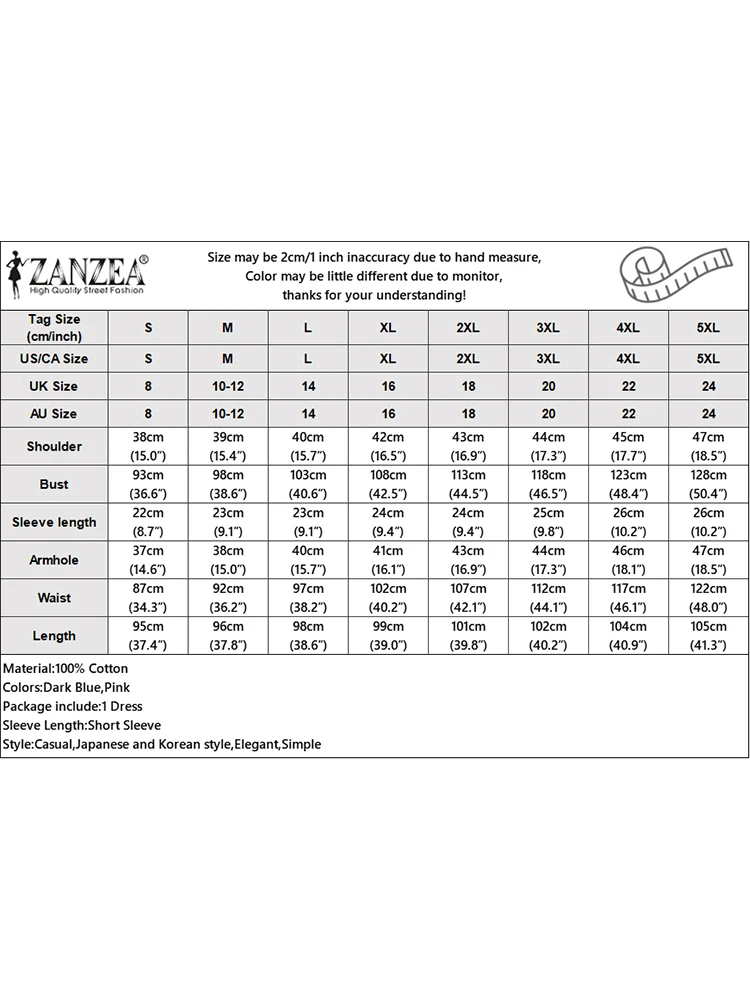 ZANZEA 여성용 코튼 무릎 길이 반팔 원피스, 캐주얼 루즈 솔리드 미니 원피스, 홀리데이 텍스처 원단 로브, 2023 여름
