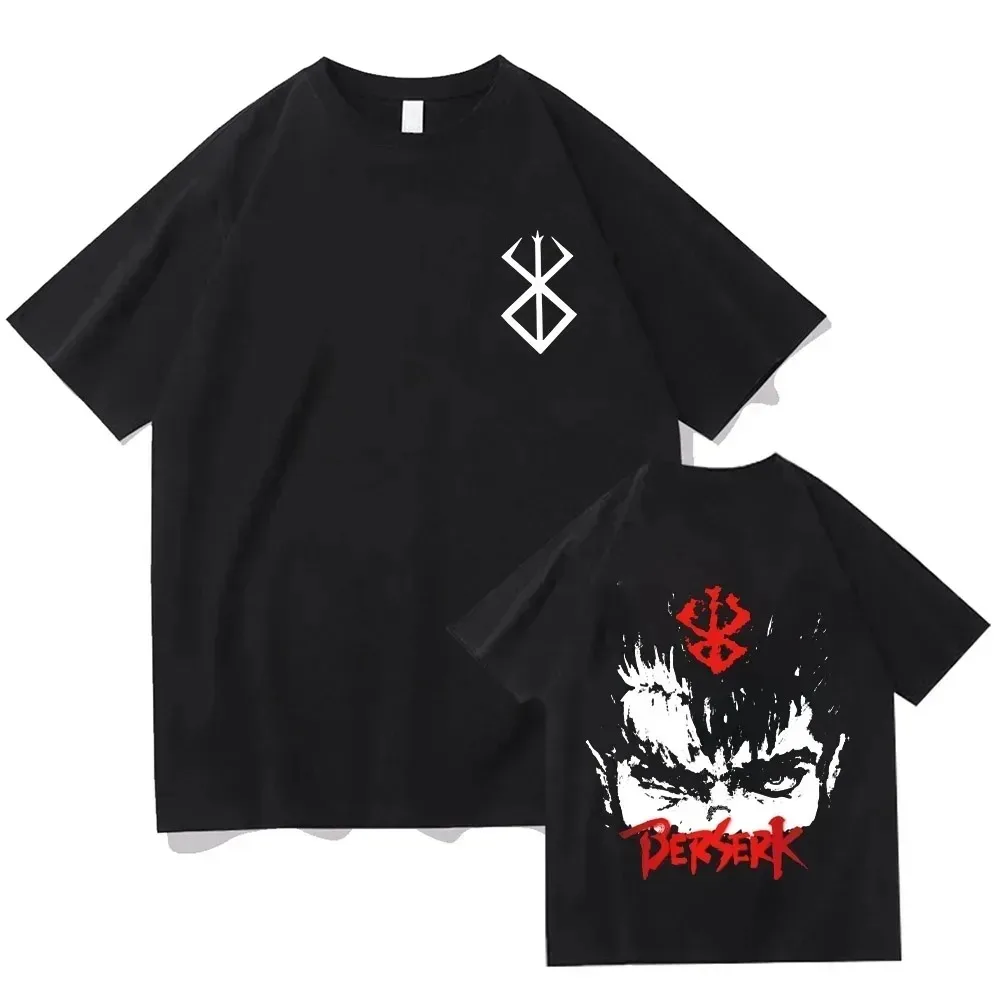 Anime Berserk Tshirt Summer Men Women Cotton Oversized Short Sleeve T Shirt Print T-shirt Tops 2024 Tee Trend Fans Clothes 2