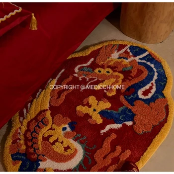 Auspicious Phoenix & Dragon Tufted Rug 1