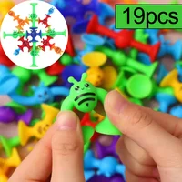 1/19pcs Suction Cup Building Toy Soft Cartoon Bees Blocks Sucker Toy Parent-child Interactive Game Gift Kids Learning Toys 1