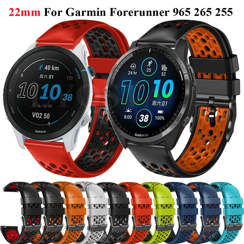 For Garmin Forerunner 255 255M 265 965 745 Veu2 Strap 22mm Silicone