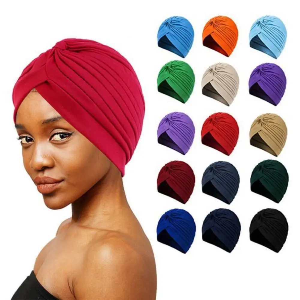 

Tube Baby Beanies Headwrap Sleep Caps Kids National Wind Polyester Hat Bandana Chemotherapy Hat Pure Color Turban