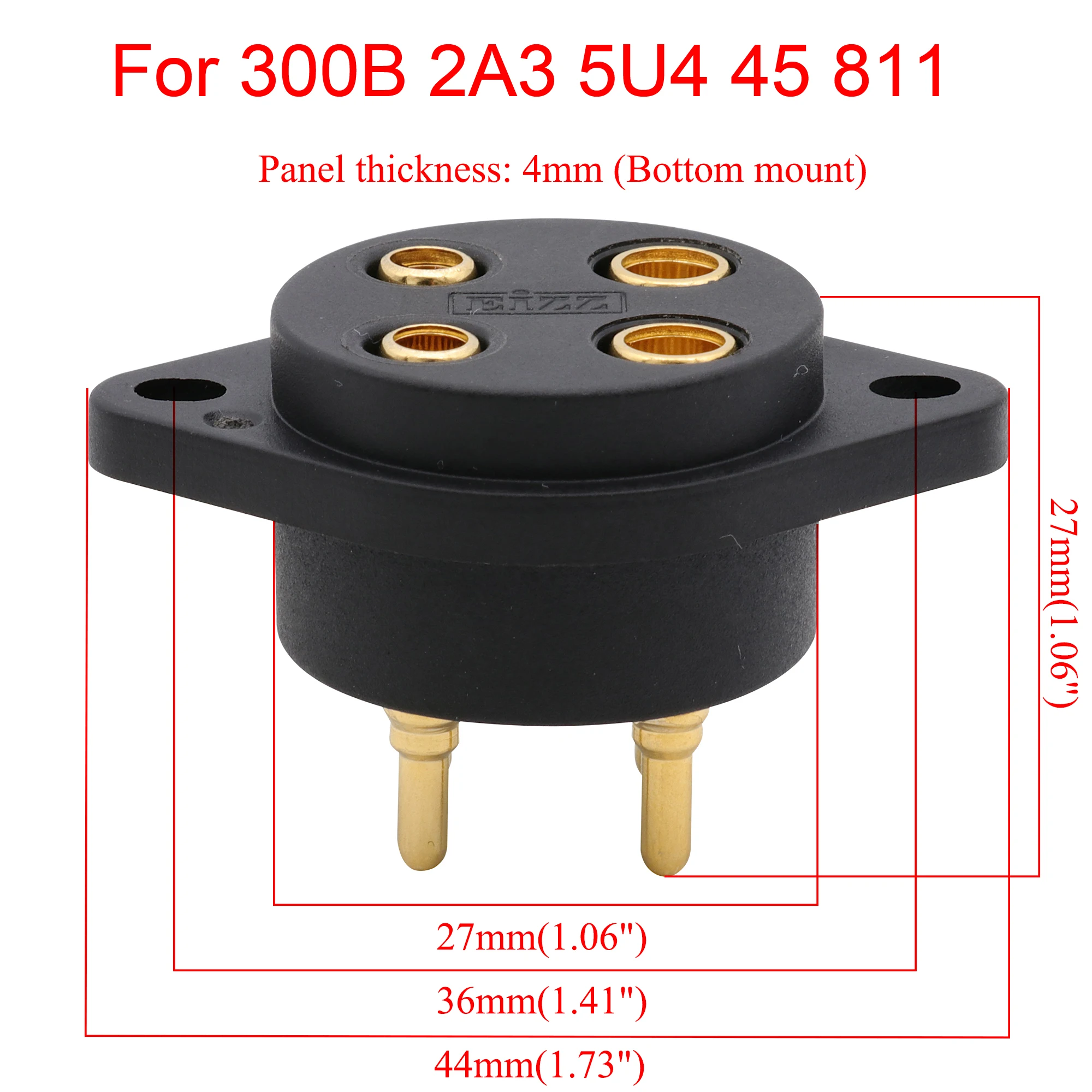 真空管ソケット,1ピース,4pin,8ピン,300b,el34,274b,127,ecc82