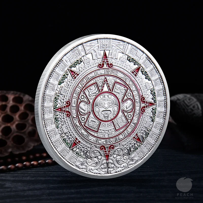 Mayan Aztec Calendar Souvenir Coin - Gold Collectible Art Piece