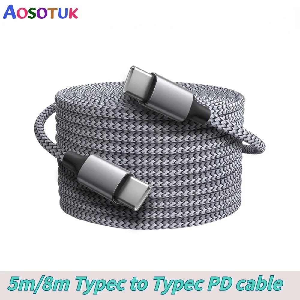 5m/8m Long Type C Cable Fast Charging USB C cable Data Transmission Charging Cord For Samsung S21 S20 Huawei P30 P40 Mate Xiaomi
