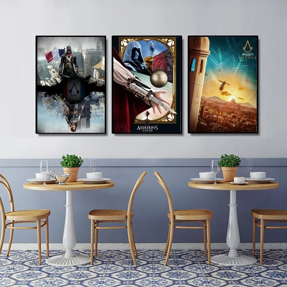 A-Assassins-Creed Game Poster Kraft Club Bar Paper Vintage Poster Wall Painting Bedroom Study Stickers