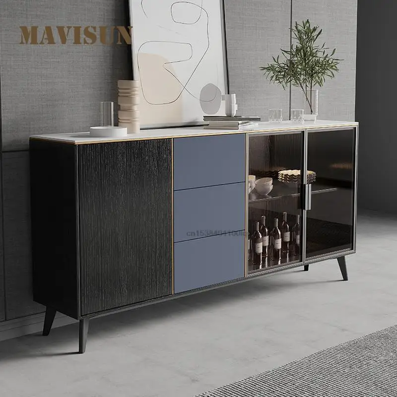 Nordic Rock Board Sideboard For Dining Room Modern Minimalist Storage Cabinet Tea Cabinet Living Room Wall Cupboard Household