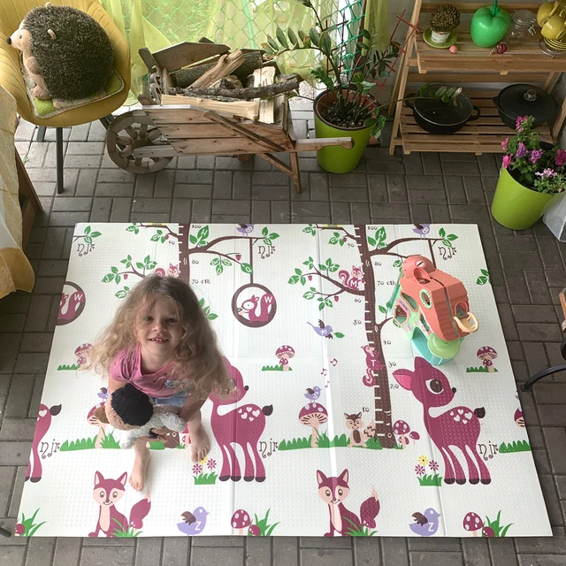 Miamumi Foldable Baby Floor Play Mat Children's Carpet Kids Sport Rug Activity Foam Puzzle Dinosaur Bear Fox Crawling Pad Safety 6