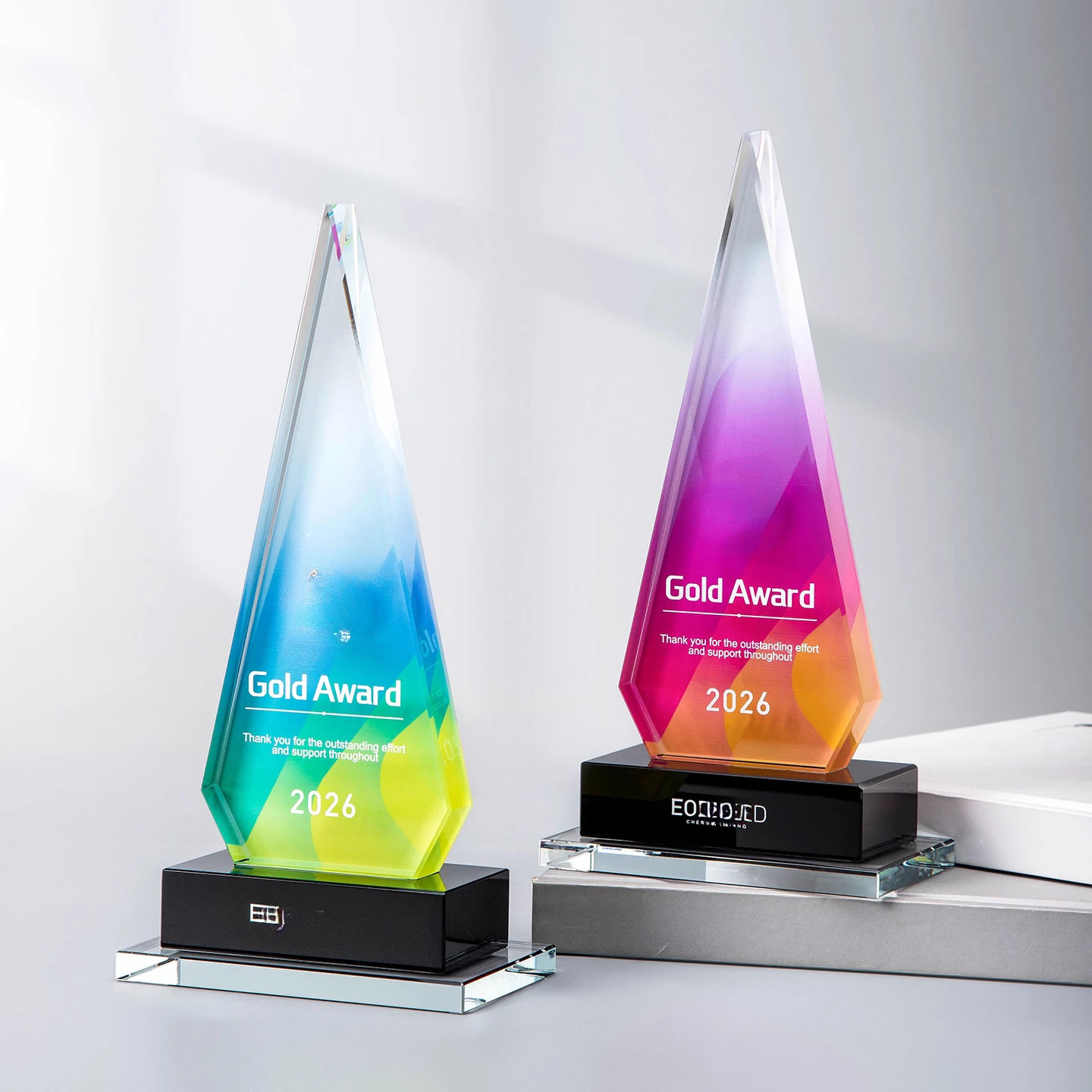 Customized Crystal Trophy, Color Printing Prize Sports Annual Meeting Awards Outstanding Employee Souvenir, Home Decoration, 1Pc