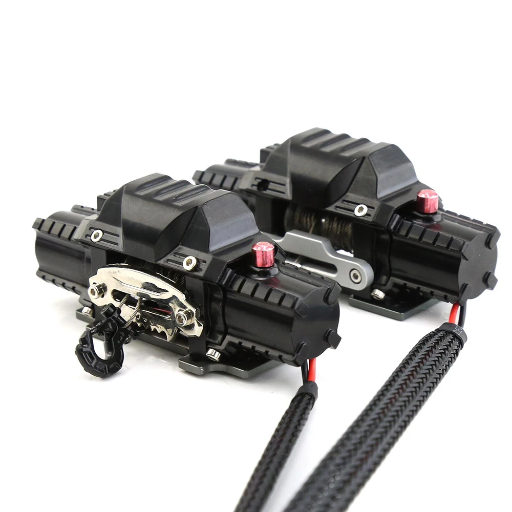 

NEW Dual Motor Metal Simulated Winch for 1/8 1/10 RC Crawler Car Axial SCX10 TRX4 RC4WD D90 KM2 Redcat YK4082 Upgrade Parts