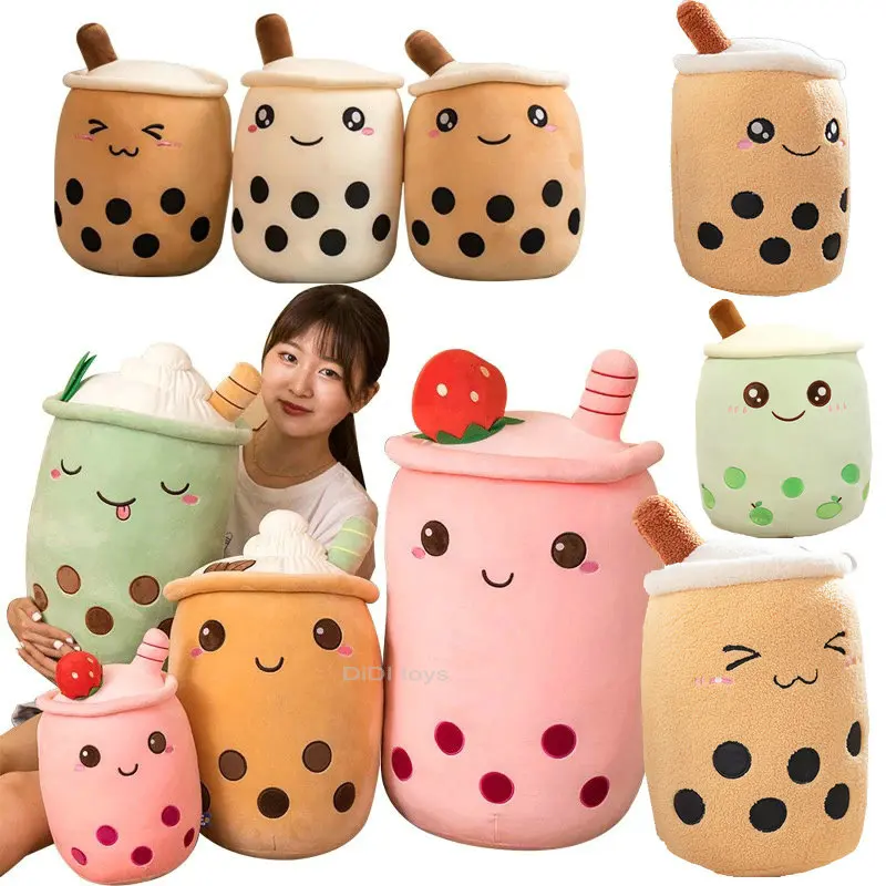 

Cute Boba Milk Tea Plushie Toy Soft Stuffed Apple Pink Fruit Strawberry Taste Milk Tea Hug Pillow Balls Drink Tea Cup Cushion