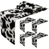 Cow Print Table Runner Farm Black White Cowhide Tablecloth Parties Western Barnyard Cowboy Themed Birthday Home Kitchen Decor 1