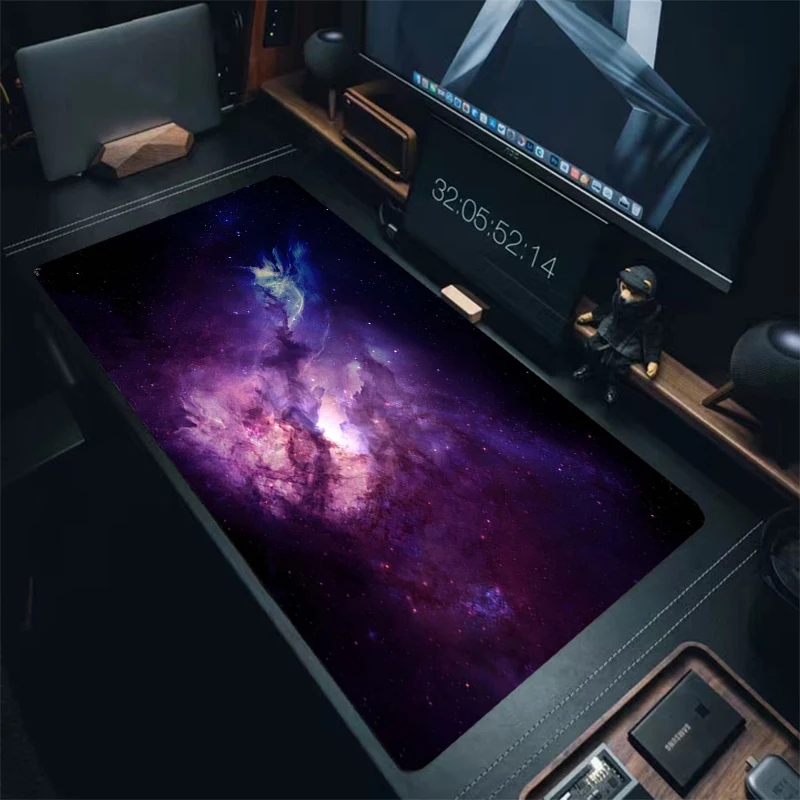 

Space Purple Computer Mousepad Large Table Mats Gaming Mouse pad 900x400mm Desk Pad Non-slip Rubber Mat Deskmats Gamer Mousepads