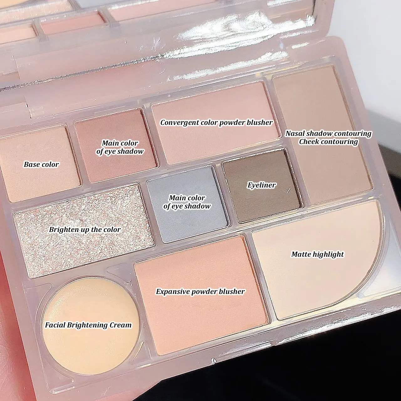 Beauty Brick Eyeshadow, Nudes, Eyeshadow blush base color matte highlight nose shadow contouring makeup comprehensive plate 3