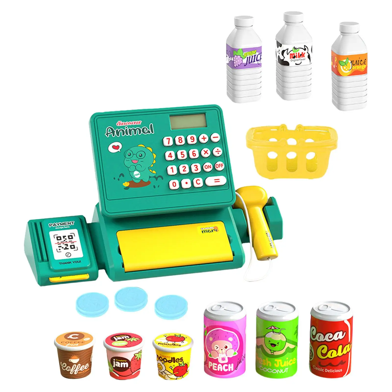 Cash Register Pretend Play Pretend Role Play Shopping till Food Toys for Toddlers 3 + Years Old Kids Girls Boys Birthday Gifts