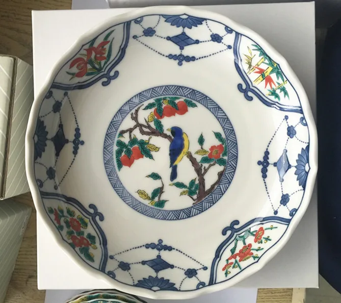 

Shao Yingluo шаблон цветок и птица 19 см тарелка, японская керамическая посуда, обеденная тарелка, pl