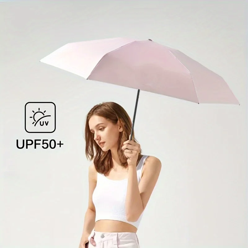 1pc popular multi-color folding portable mini pocket umbrella, sixfold umbrella, rainy and sunny dual-use high quality