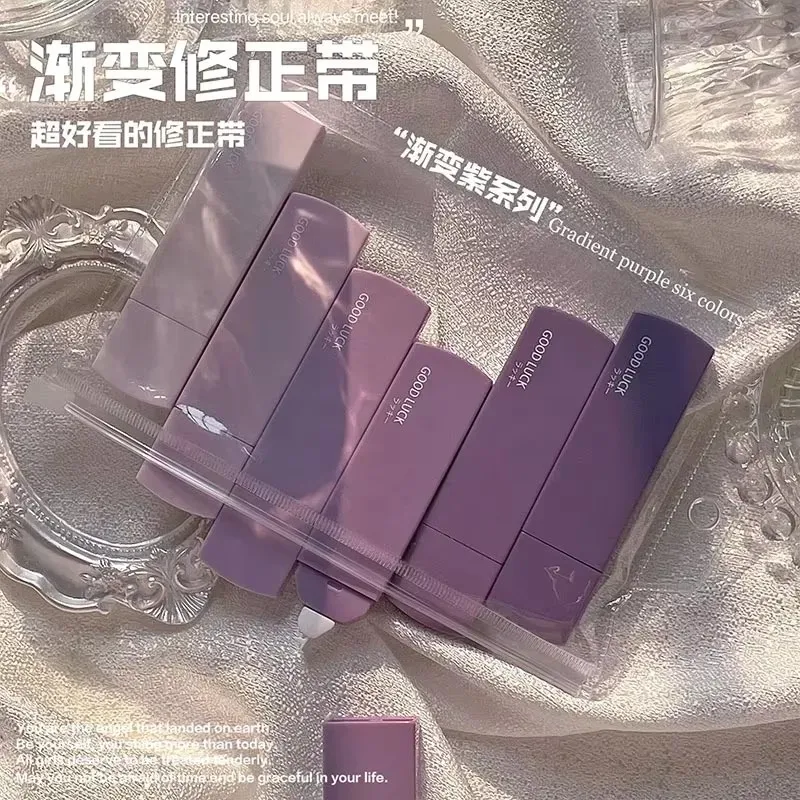 QIANKONG 6pcs/pack 5mm*6m Cute Correction Tape Student Error Eraser Tape Pen-type School Office Supplies Creative Stationery correction tape