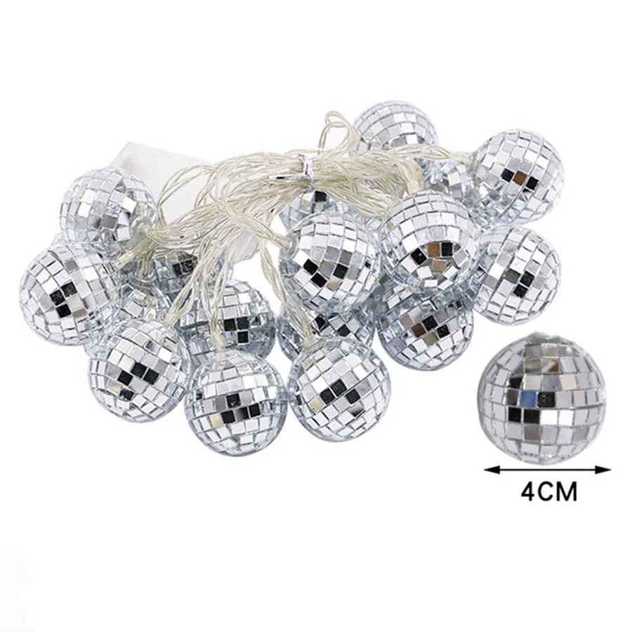 Silber Disco Spiegel Kugeln, Weihnachten Kugeln Hängen Spiegel Disco Ball  Reflektierende Helle Disco Ball für Weihnachten