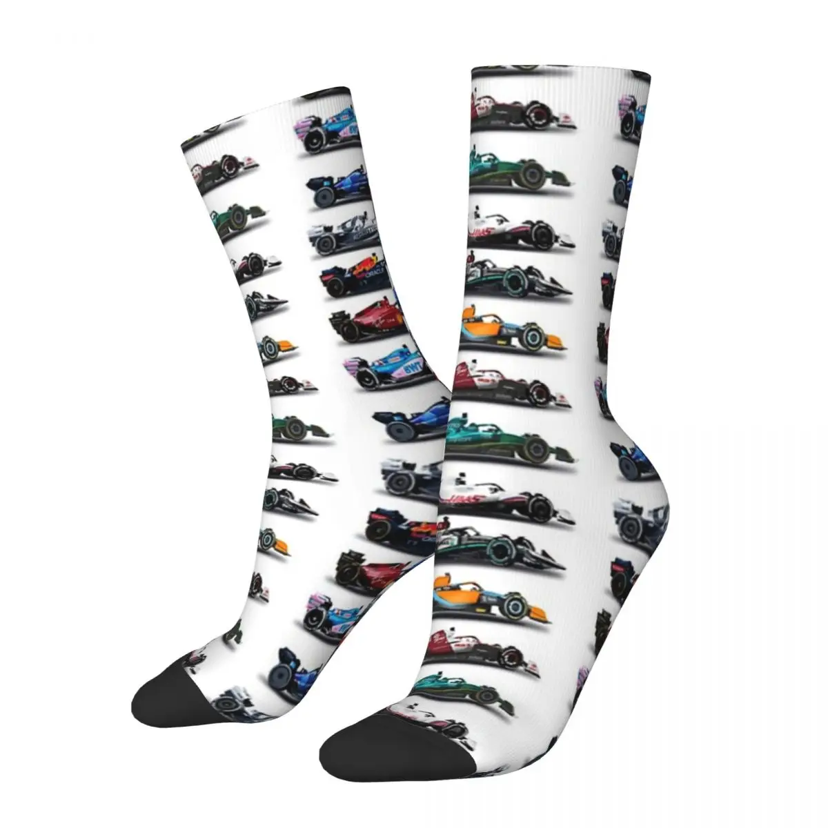 

F1 All Cars Socks Harajuku High Quality Stockings All Season Long Socks Accessories for Man's Woman's Birthday Present