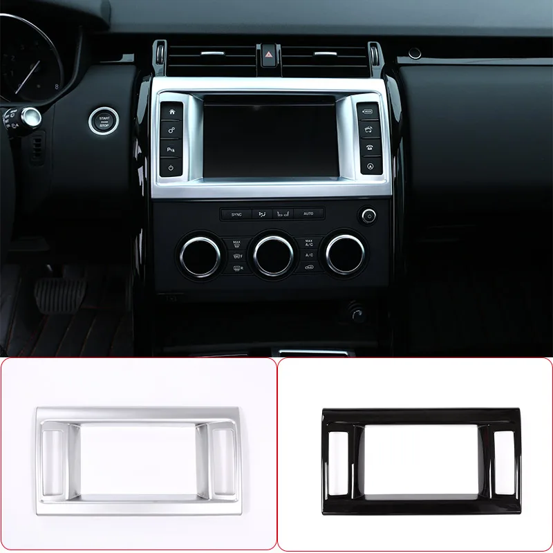 

For Land Rover Discovery 5 LR5 L462 2017-20 ABS Chrome/Black Car Interior Navigation Box Frame Cover Trim Stickers Accessory