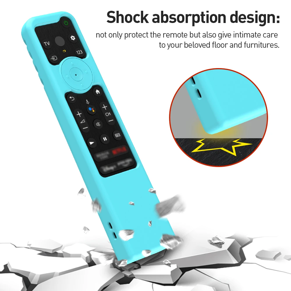 Silicone Case for Sony BRAVIA TV RMF-TX800P RMF-TX800U RMF-TX900U 900C Remote Control Protective Cover with Anti-Lost Lanyard 4